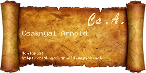 Csaknyai Arnold névjegykártya