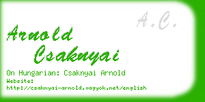 arnold csaknyai business card